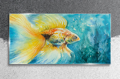 Obraz na Szkle Aquarelle Goldfish Water