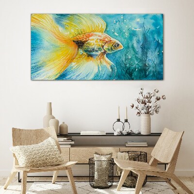 Obraz na Szkle Aquarelle Goldfish Water
