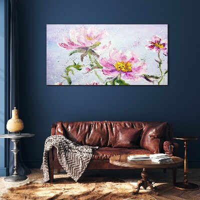 Obraz Szklany Malarstwo kwiaty piwonie