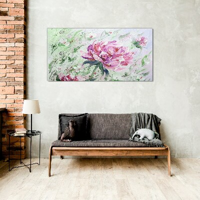 Obraz na Szkle Malarstwo kwiaty piwonie