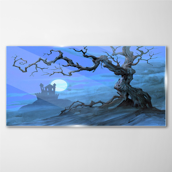 Obraz Szklany abstrakcja zamek księżyc