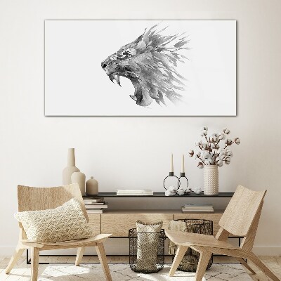 Obraz Szklany Rysunek zwierzę lew