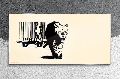 Obraz na Szkle Kod kreskowy leopard
