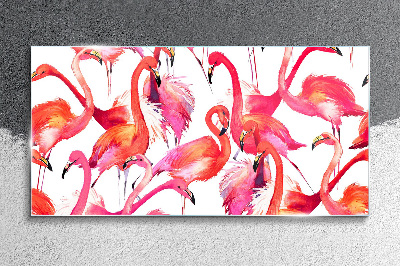 Obraz Szklany Różowe flamingi w tropikalnym tańcu