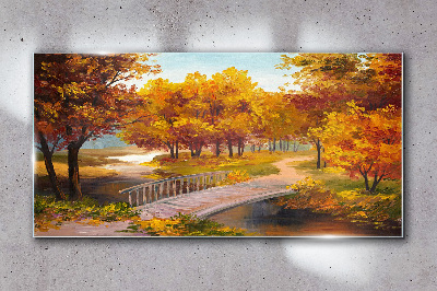 Obraz na Szkle Park Drzewa Jesień Liście