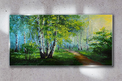 Obraz na Szkle las ścieżka liście