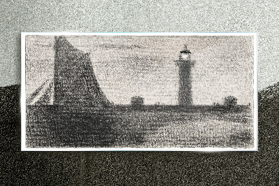 Obraz Szklany Latarnia morska w monochromatycznej scenerii