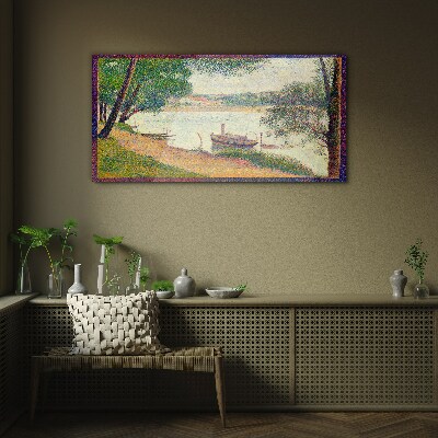 Obraz Szklany Rzeka krajobraz z a Seurat
