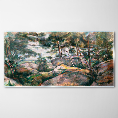 Obraz na Szkle Skały w lesie Cézanne