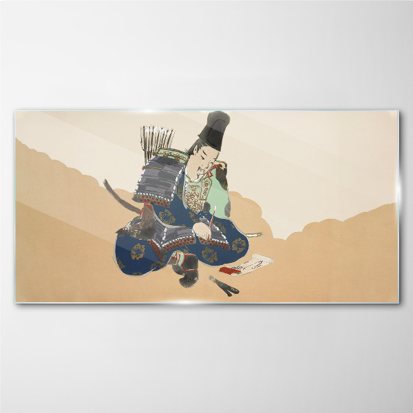 Obraz Szklany Człowiek Samuraj Łuk Strzałk
