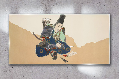 Obraz Szklany Człowiek Samuraj Łuk Strzałk