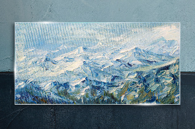 Obraz na Szkle Malarstwo zima góry