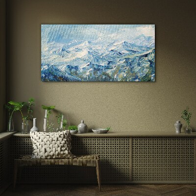 Obraz na Szkle Malarstwo zima góry