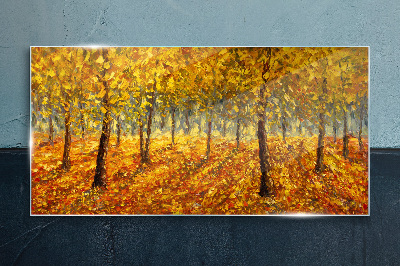 Obraz na Szkle Malarstwo las jesień przyroda