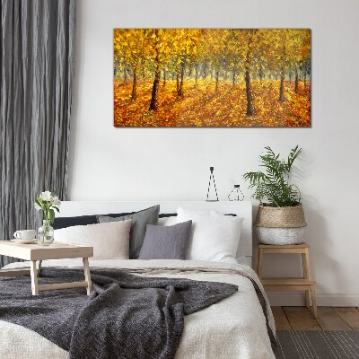 Obraz na Szkle Malarstwo las jesień przyroda