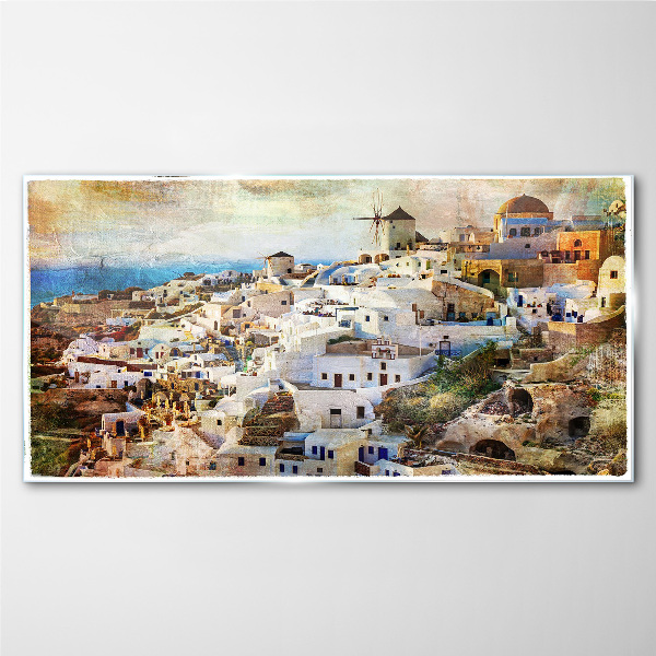 Obraz Szklany Santorini w Słońcu