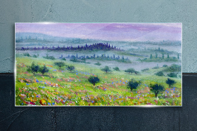 Obraz Szklany Krajobraz w pastelowych barwach