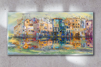 Obraz na Szkle Abstrakcja Miasto Woda