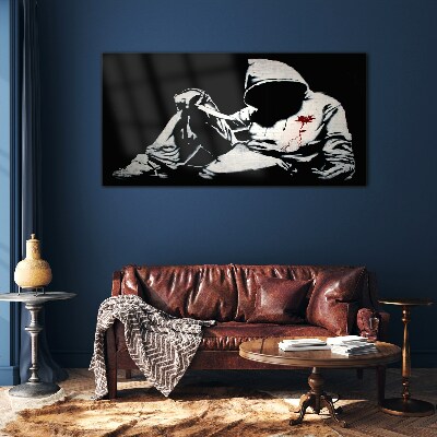 Obraz na Szkle Mężczyzna z nożem Banksy