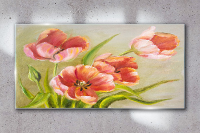 Obraz na Szkle Wiosenne tulipany w pastelowych odcieniach