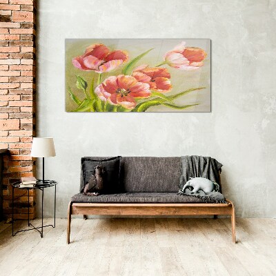 Obraz na Szkle Wiosenne tulipany w pastelowych odcieniach