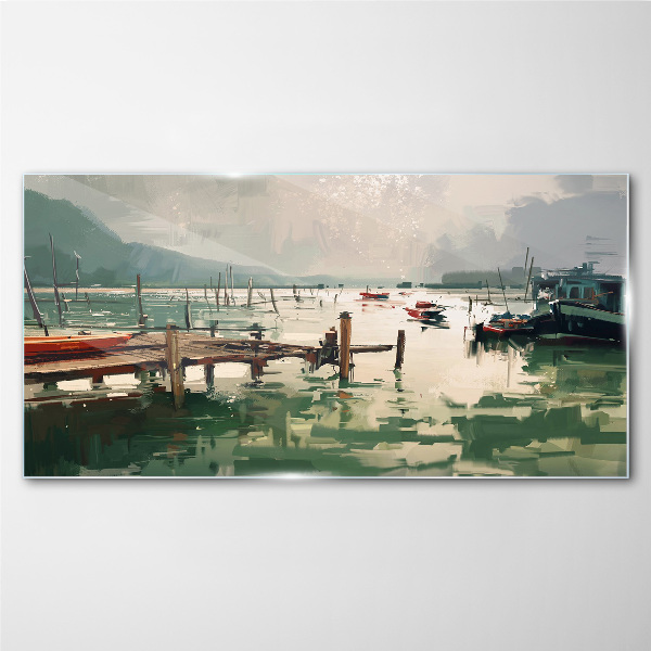 Obraz na Szkle Spokojny port o poranku