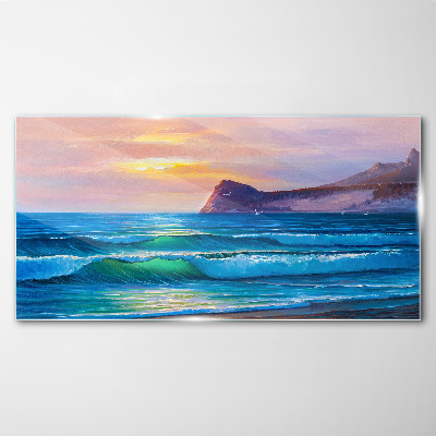 Obraz na Szkle Spokojny poranek nad oceanem