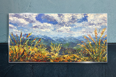 Obraz Szklany Krajobraz Góry Chmury