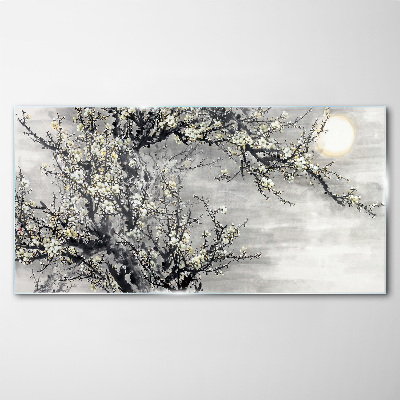 Obraz na Szkle drzewo gałęzie kwiaty słońce
