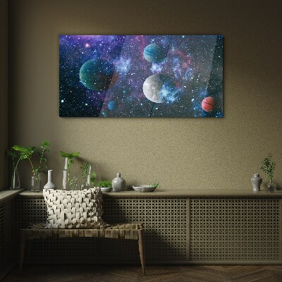 Obraz Szklany Kosmiczny krajobraz planetarny
