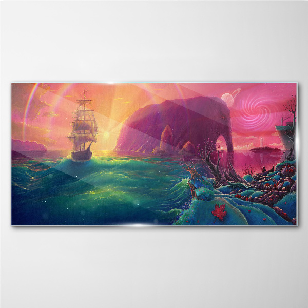 Obraz na Szkle Magiczna podróż przez kolorowy ocean