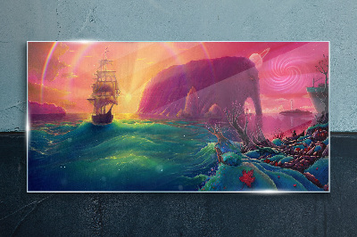 Obraz na Szkle Magiczna podróż przez kolorowy ocean
