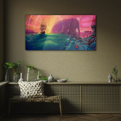 Obraz na Szkle Magiczna podróż przez kolorowy ocean