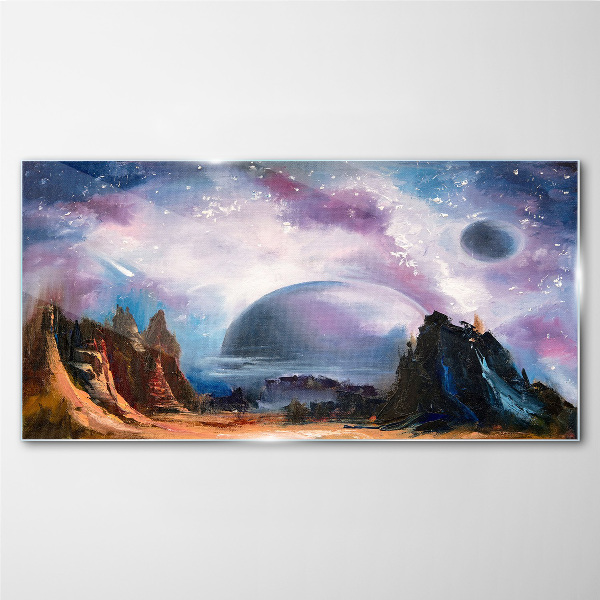 Obraz Szklany Kosmiczny krajobraz z planetą