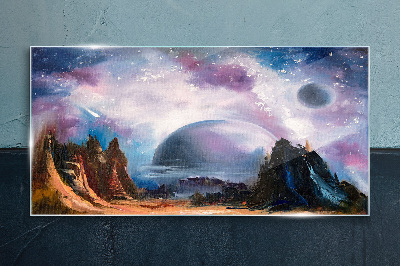 Obraz Szklany Kosmiczny krajobraz z planetą