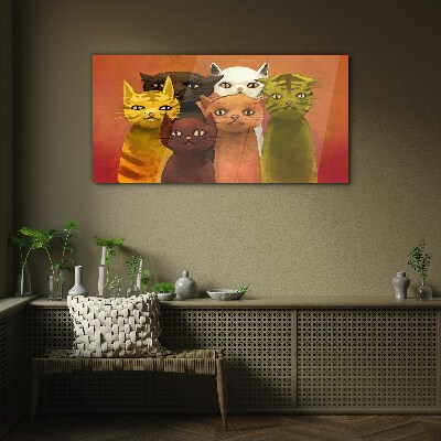 Obraz Szklany Abstrakcja Zwierzęta Koty