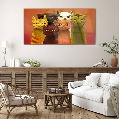 Obraz Szklany Abstrakcja Zwierzęta Koty