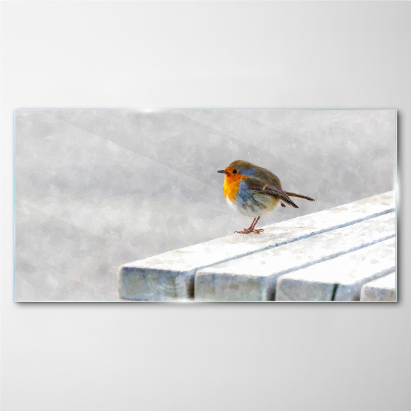Obraz na Szkle Abstrakcja Zwierzę Ptak Śnieg