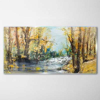 Obraz na Szkle Abstrakcja las Rzeka Przyroda