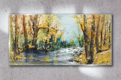 Obraz na Szkle Jesienna sceneria nad rzeką
