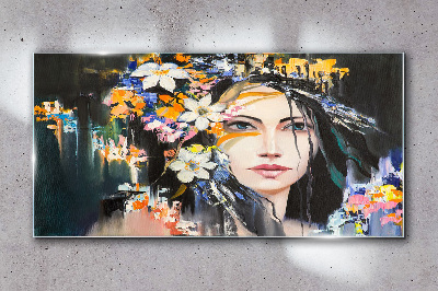 Obraz Szklany Abstrakcja Kobiety Kwiaty