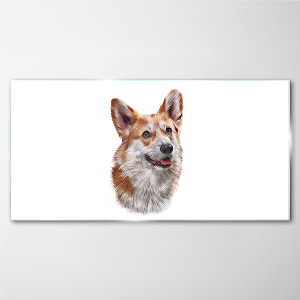 Obraz na Szkle Portret radosnego psa Corgi