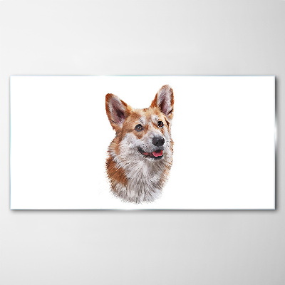 Obraz na Szkle Portret radosnego psa Corgi
