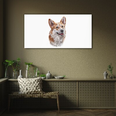 Obraz na Szkle Portret radosnego psa Corgi