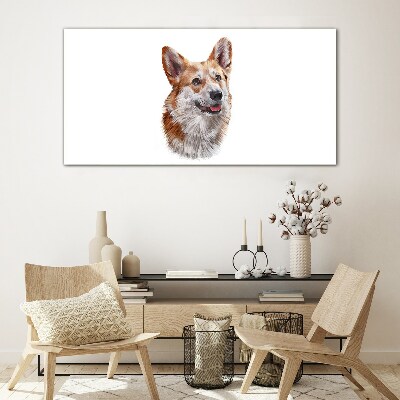 Obraz na Szkle Portret radosnego psa Corgi