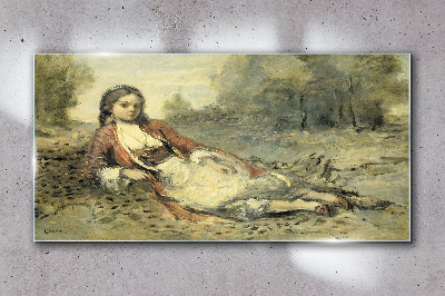 Obraz na Szkle Portret leżącej dziewczyny