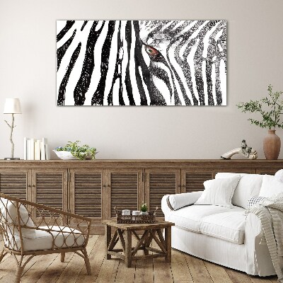 Obraz na Szkle Zebra w monochromatycznym stylu