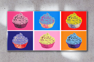Obraz Szklany Kolorowe muffinki w stylu pop-art