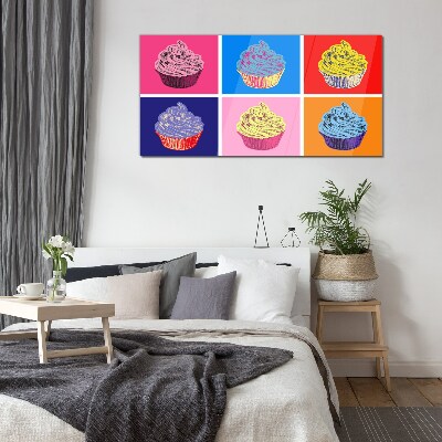 Obraz Szklany Kolorowe muffinki w stylu pop-art