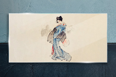Obraz na Szkle Gejsza w tradycyjnym kimono
